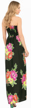 Load image into Gallery viewer, LA LEELA Long Maxi Flower Print Tube Maxi Dress For Women Pink Floral P01169