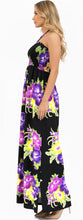 Load image into Gallery viewer, LA LEELA Long Maxi Flower Print Tube Maxi Dress For Women Black P01170