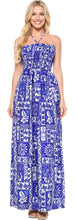 Load image into Gallery viewer, LA LEELA Women's Tube Dress Boho Flowy Maxi One Size Cobalt Tropical P01173