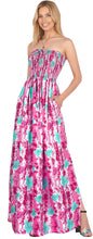 Load image into Gallery viewer, LA LEELA Long Maxi Floral Tube Maxi Dress For Women Pink P01177