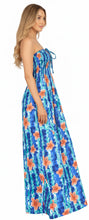 Cargar imagen en el visor de la galería, LA LEELA Long Maxi Floral Halter Neck Tube Maxi Dress For Women P01178