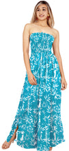 Load image into Gallery viewer, LA LEELA Long Maxi Tube Dress With Palm Leaves Print All Over P01180