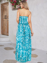 Load image into Gallery viewer, LA LEELA Long Maxi Tube Dress With Palm Leaves Print All Over P01180