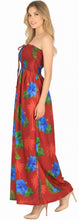 Load image into Gallery viewer, LA LEELA Long Maxi Coral Hibiscus Palm Tube Dress Women P01191