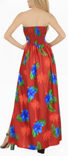 Load image into Gallery viewer, LA LEELA Long Maxi Coral Hibiscus Palm Tube Dress Women P01191