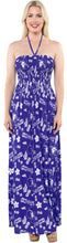 Load image into Gallery viewer, LA LEELA Long Maxi Tube Dress With Flower And Leaf Print All Over For Women P01194
