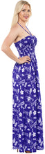 Load image into Gallery viewer, LA LEELA Long Maxi Tube Dress With Flower And Leaf Print All Over For Women P01194