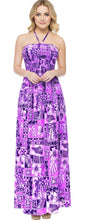 Cargar imagen en el visor de la galería, LA LEELA Long Maxi Tube Dress With Palm Tree And Leaves Print All Over P01203
