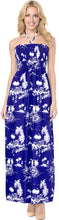 Cargar imagen en el visor de la galería, LA LEELA Long Maxi Tube Sapphire Palm Tree For Women P01205