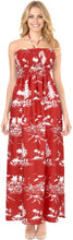 Cargar imagen en el visor de la galería, LA LEELA Women's Palm Tree Long Strapless Tube Dress P01206