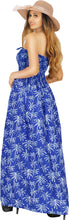 Load image into Gallery viewer, LA LEELA Women's Tube Dress Boho Maxi Smocked Large-X-Large Lapis Floral P01211