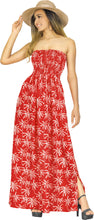 Load image into Gallery viewer, LA LEELA Women's Tube Dress Boho Maxi Smocked Large-X-Large Candy Floral P01212