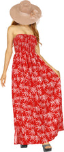 Load image into Gallery viewer, LA LEELA Women's Tube Dress Boho Maxi Smocked Large-X-Large Candy Floral P01212