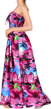 Load image into Gallery viewer, LA LEELA Long Maxi Tube Pink Palm Tree For Women P01215