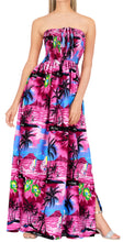 Load image into Gallery viewer, LA LEELA Long Maxi Tube Pink Palm Tree For Women P01215
