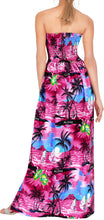 Load image into Gallery viewer, LA LEELA Long Maxi Tube Pink Palm Tree For Women P01215