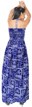 Cargar imagen en el visor de la galería, LA LEELA Long Maxi Halter Neck Tube Dress Turtle Blue For Women P01224
