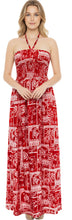 Load image into Gallery viewer, LA LEELA Long Maxi Halter Neck Tube Dress Turtle Red For Women P01225