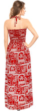 Load image into Gallery viewer, LA LEELA Long Maxi Halter Neck Tube Dress Turtle Red For Women P01225