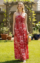 Load image into Gallery viewer, LA LEELA Long Maxi Halter Neck Tube Dress Turtle Red For Women P01225