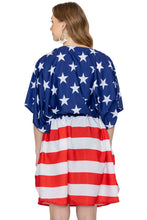 Load image into Gallery viewer, LA LEELA Women's Cover Up Caftan Red,US Flag P01286
