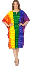 Cargar imagen en el visor de la galería, Women's Midi Relax Rainbow Pride Kaftan Dress P01288