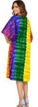 Cargar imagen en el visor de la galería, Women's Midi Relax Rainbow Pride Kaftan Dress P01288