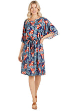 Load image into Gallery viewer, LA LEELA Women's Cover Up Caftan Red,US Flag P01290