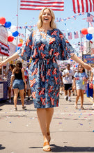 Load image into Gallery viewer, LA LEELA Women's Cover Up Caftan Red,US Flag P01290