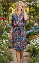 Load image into Gallery viewer, LA LEELA Women's Cover Up Caftan Red,US Flag P01290