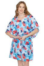 Load image into Gallery viewer, LA LEELA Women's Cover Up Caftan Red,US Flag P01295
