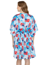 Load image into Gallery viewer, LA LEELA Women's Cover Up Caftan Red,US Flag P01295