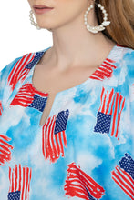 Load image into Gallery viewer, LA LEELA Women's Cover Up Caftan Red,US Flag P01295