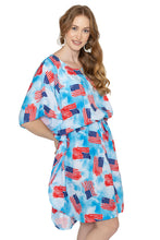 Load image into Gallery viewer, LA LEELA Women's Cover Up Caftan Red,US Flag P01295