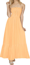 Load image into Gallery viewer, LA LEELA Women's One Size Beach Dress Tube Dress Lite Peach P01797