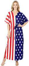 Load image into Gallery viewer, Women's Maxi Long Relax Holiday US Flag Kaftan Dress P01890
