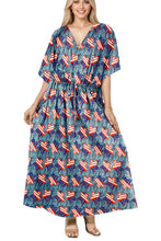 Load image into Gallery viewer, Women's Maxi Long Relax Holiday US Flag Kaftan Dress P01895