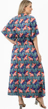 Load image into Gallery viewer, Women's Maxi Long Relax Holiday US Flag Kaftan Dress P01895