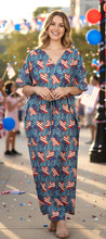 Load image into Gallery viewer, Women's Maxi Long Relax Holiday US Flag Kaftan Dress P01895