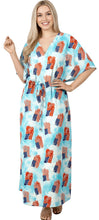 Cargar imagen en el visor de la galería, Women's Maxi Long Relax Holiday US Flag Kaftan Dress P01904