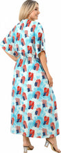 Cargar imagen en el visor de la galería, Women's Maxi Long Relax Holiday US Flag Kaftan Dress P01904