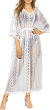 Cargar imagen en el visor de la galería, LA LEELA Women's Swimsuit Bikni Swimwear Women Relaxed Parties Cover Up White,Solid P02062