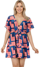 Load image into Gallery viewer, La Leela Women's Bikini cover up US Flag P03051