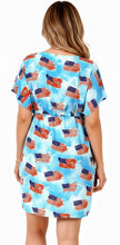 Load image into Gallery viewer, La Leela Women's Bikini cover up US Flag P03076