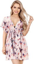 Cargar imagen en el visor de la galería, La Leela Women's Bikini cover up US Flag P03080