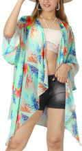 Load image into Gallery viewer, LA LEELA Women's Kimono Colorful, Tree P03257