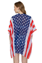 Load image into Gallery viewer, LA LEELA Women's Patriotic Duster Summer Cover Up P03294