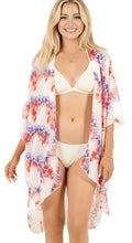 Load image into Gallery viewer, LA LEELA Women's Patriotic Duster Summer Cover Up P03295