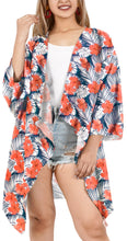 Load image into Gallery viewer, LA LEELA Women's Kimono Navy, Floral P03362