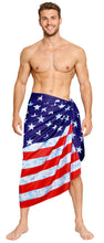 Load image into Gallery viewer, Men's Swimwear Summer Sarong Pearl Stars and Stripes P03832